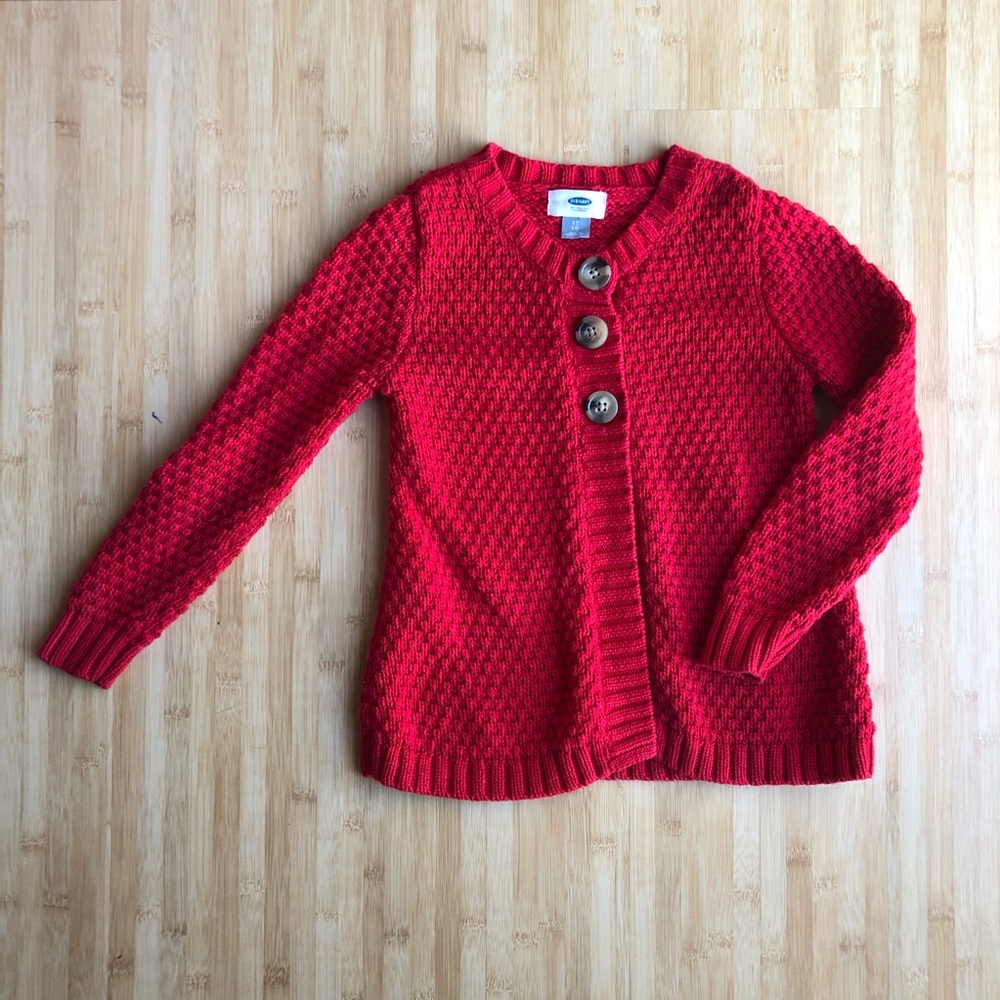 Old Navy Red 3-Button Cardigan